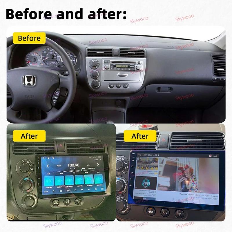 2 Din Autoradio für Honda Civic 2000-2006 Android Auto Stereo Multimedia Player Navigation WIFI FM GPS Audio Autoradio Kopf Einheit