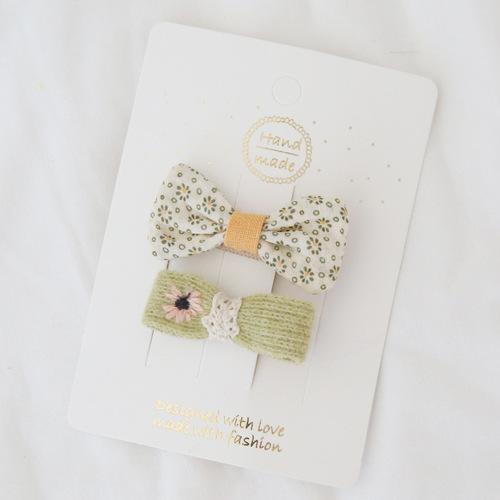 Cute Children Hair Pins Matte Cartoon Fruit Plant Fabric Embroidery BB Hair Clips for Girl Korea Simple Fashion Hair Accessories