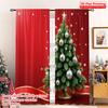 2pcs 2D Flat Printing Christmas Drapes Christmas Tree Snowflakes Baubles Festive Ribbon Polyester Without Electricity Family