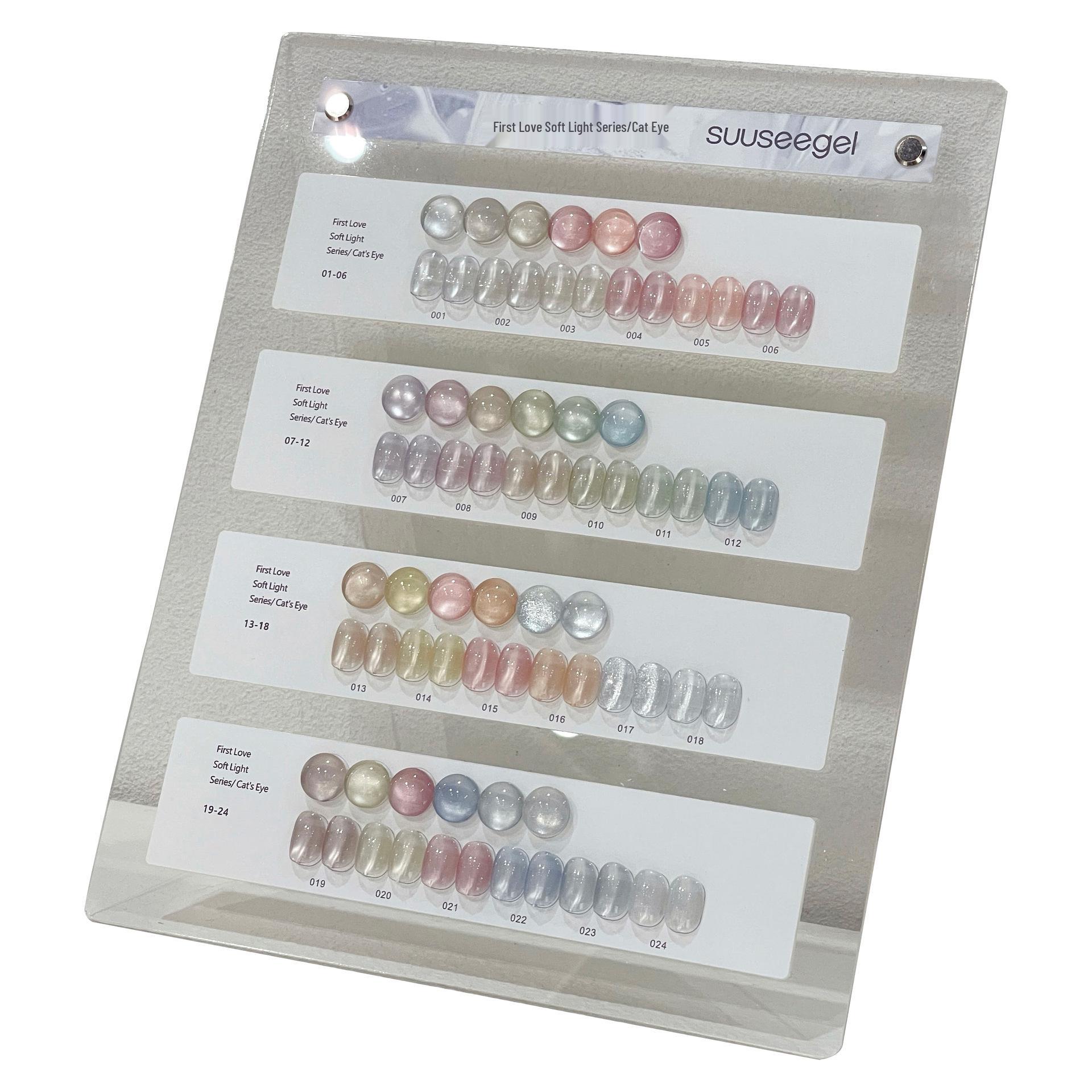 

Набор 24-цветных гель-лаков для кошачьего глаза с мягким свечением Bunch Color First Love (2025)