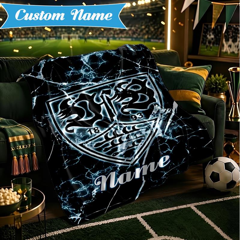 Custom Name VfS Crest Flame Blanket Lightweight Ideal Bedding Blanket Perfect for Travel, Camping, Living Rooms, Sofas, Christmas Gift