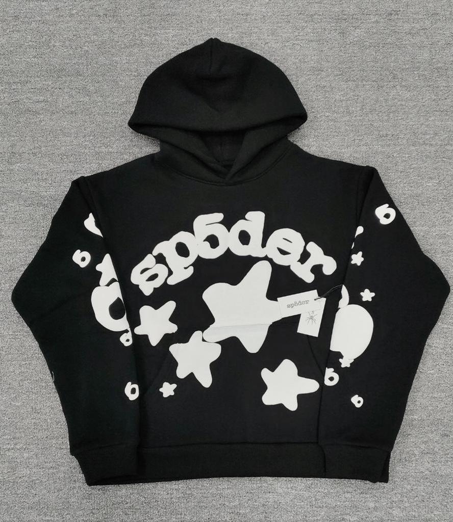 Spider Web Print Men's Heavyweight Hoodie - Trendy, Loose Fit with Plus Velvet