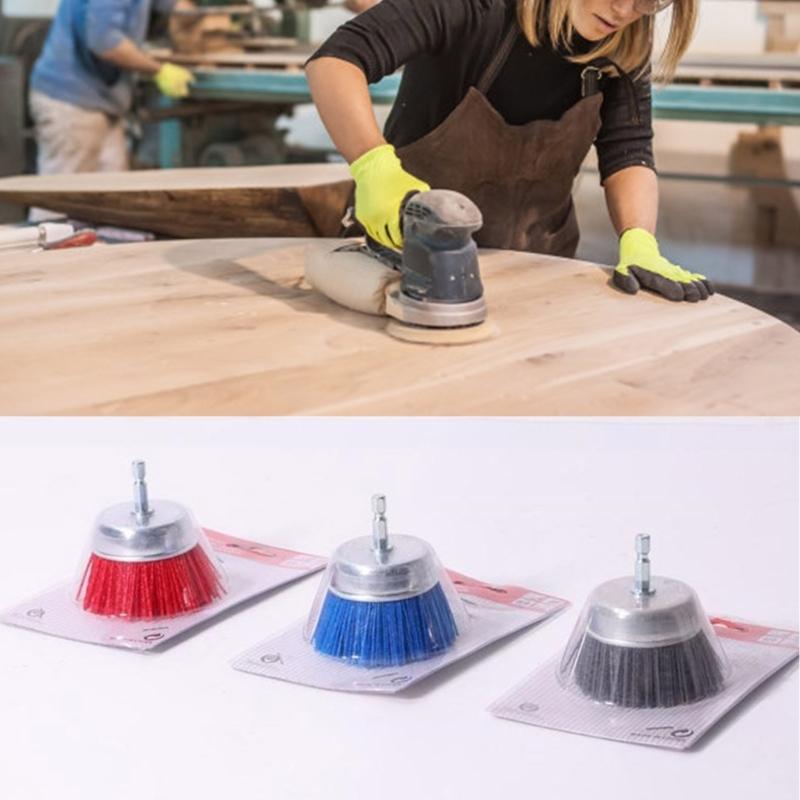 75mm Abrasive Filament Brush Electric Drill Brush 1/4Inch Handle for Efficient Sanding and Polishing Tasks