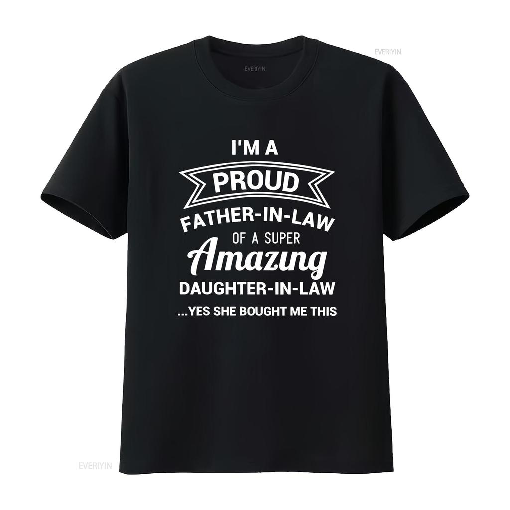 Funny Proud Father in Law T Shirt Dad Fathers Day Ideas vintage Washed Stretched Breathable Unisex Top For Everyday Wear