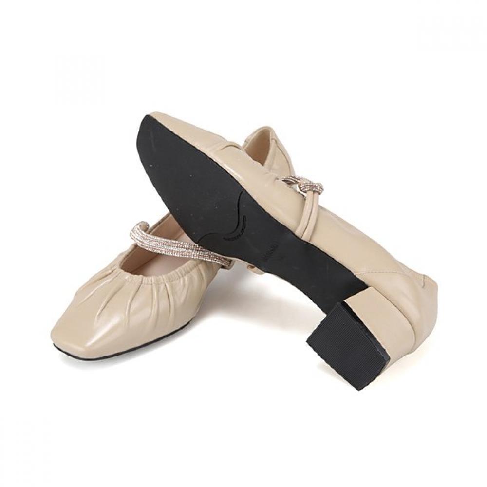 Barbara Lambskin Shirring Jewel Mary Jane Pumps 4cm Bbj120be