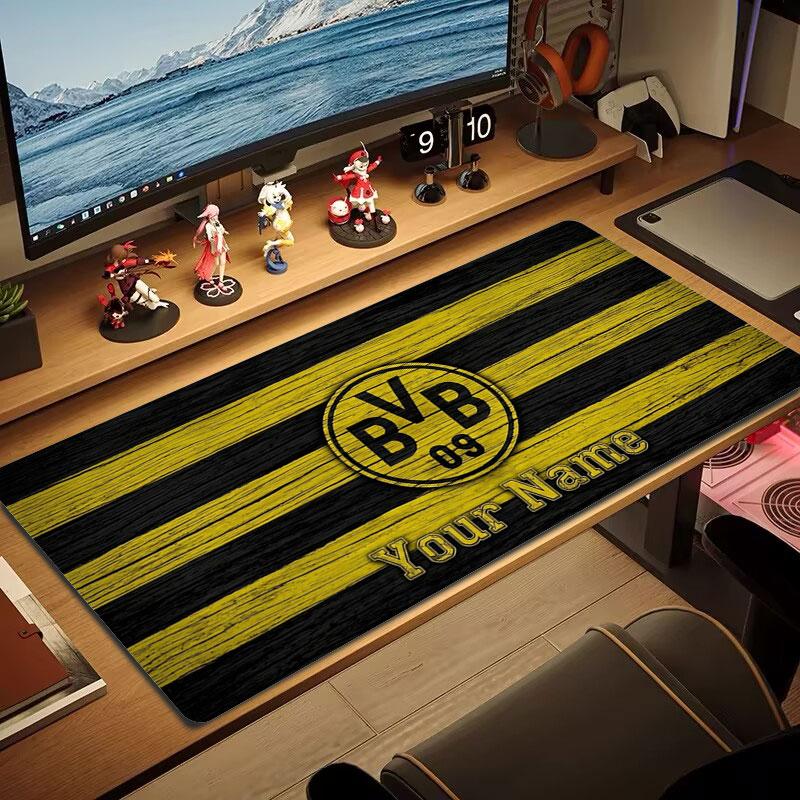 Borussia Individueller Name Große Größe Mauspads Große Gaming-Tischunterlage Rutschfest Laptop Tablet Großes Mauspads XXL Matte Mini-PC Spielmatte Mit Verriegeltem Rand