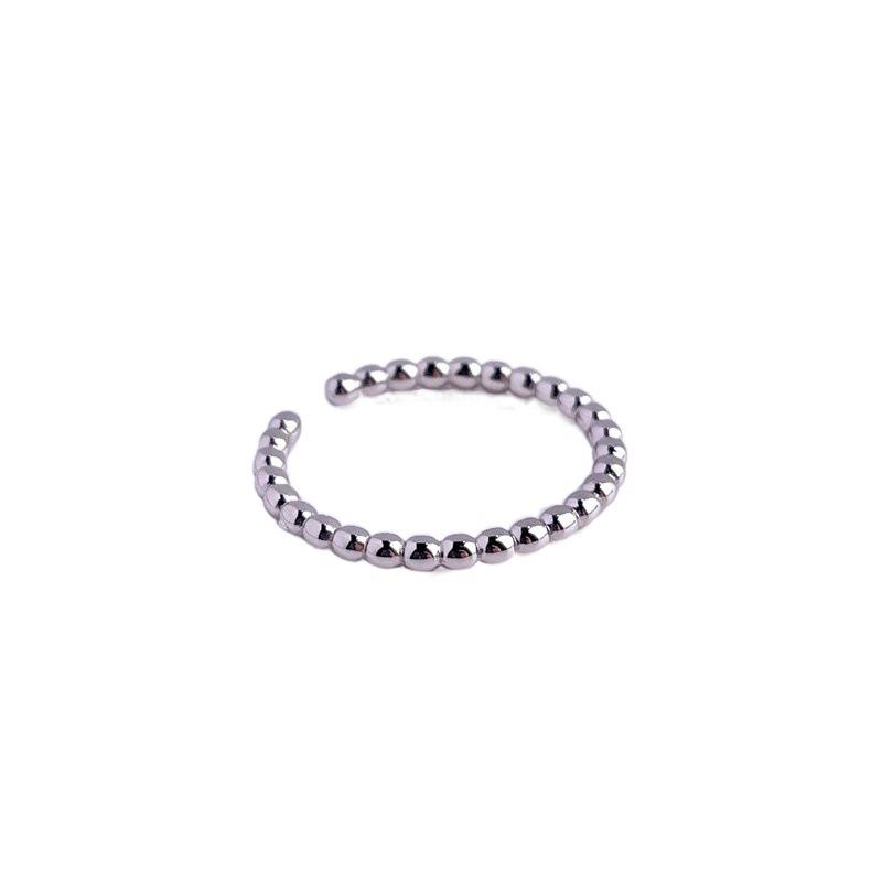 Women s S925 Sterling Silver Adjustable Lucky Bead Ring - Simple and Thin Design Adjustable Open