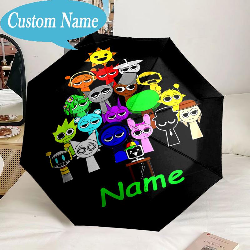Custom Name Umbrella Sprun-ki Tree Characters Umbrella 8-Frame for Travel, Camping, Casual Lightweight Portable, Essential for Family Gifts