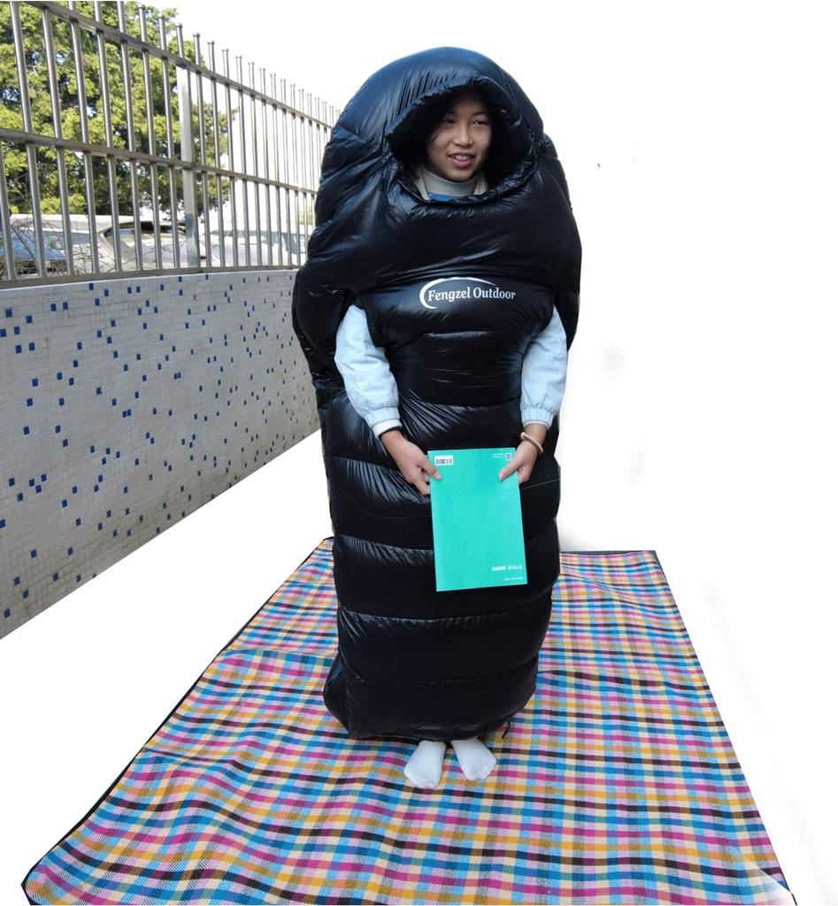 Fengzel Outdoor Mummy Sleeping with Leg and Hand Down for Home and Emergency Extreme Cold Weather Protection for Severe Winters Down Bag, 21080(50)