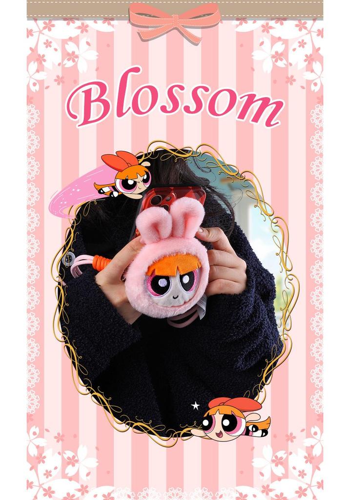 Powerpuff Girls Bunny Costume Mini Shoulder Bag with Bubble Earphone Case & Plush Pendant