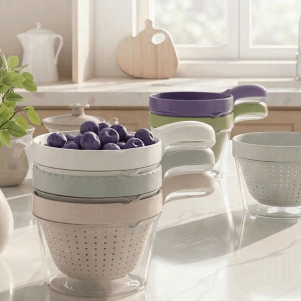 Detachable Drainage Basket 2 In 1 Fruit Washing Basket Portable Fruit Vegetable Basket  Household