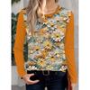 Fashion 3D Print Beautiful Flower Crew Long Sleeve T-Shirt Womens Clothing Casual Clothes Harajuku Female Clothing Pullover