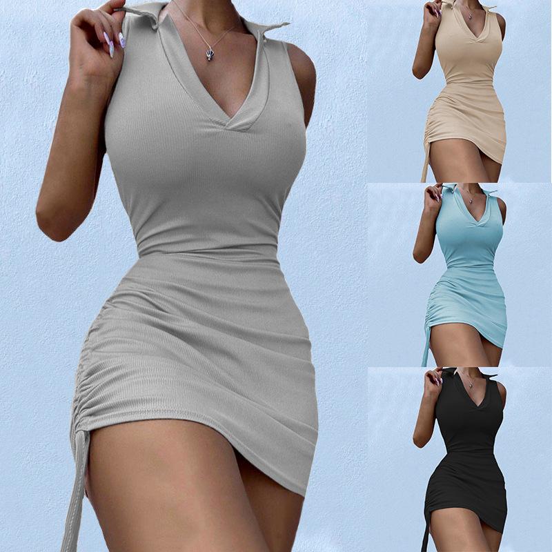 GV Womens'Summer New Women'S Clothing Without Belt Fashion Sexy Short-Sleeved Fringed Skirt