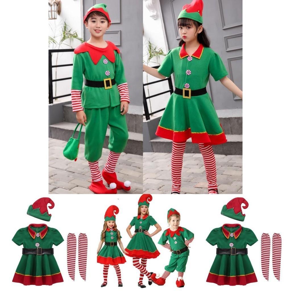 Charmantes Grünes Elfen-Weihnachtsmann-Kostümset Ideal Für Weihnachtsfeiern Und Lustige Familienaktivitäten