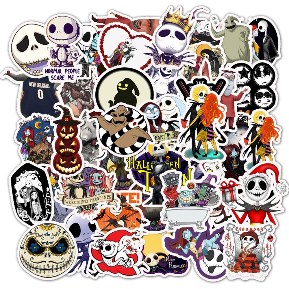13 Models of 50 Halloween Holiday Decoration Graffiti Stickers Suitcase Computer Waterproof No Glue Stickers DIY