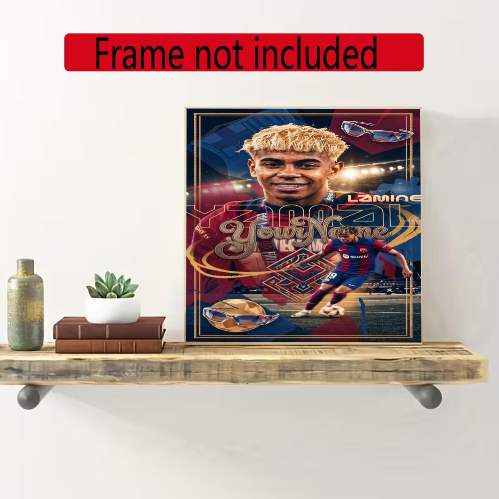 Lamin Yamal Customize Your Name Diamond Painting Round Diamond Rhinestones Mosaic Diamond Embroidery Wall Paintings Rhinestones Gift Frameless