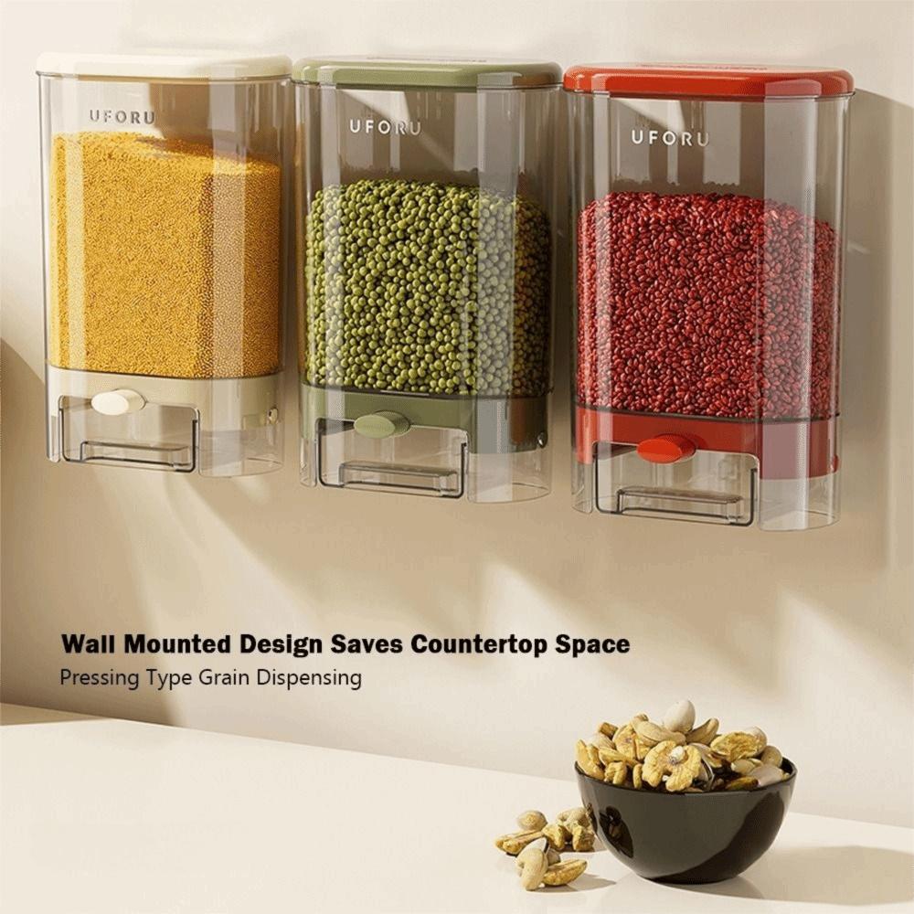 Plastic Sealed Rice Dispenser Wall Mounted Rice Dispenser Tank  Kitchen Accessories