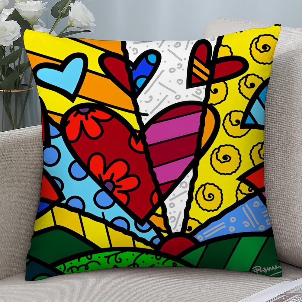 B-BrittoS Art Design Pillow Case 3D Print Polyester Fiber 40*40 Cm Home Sofa Throw Pillow Cover Decoration Festival Gift