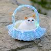 Children's Luminous Kitten Plush Doll Flower Basket - Perfect for Girl's Birthday or Christmas Gift