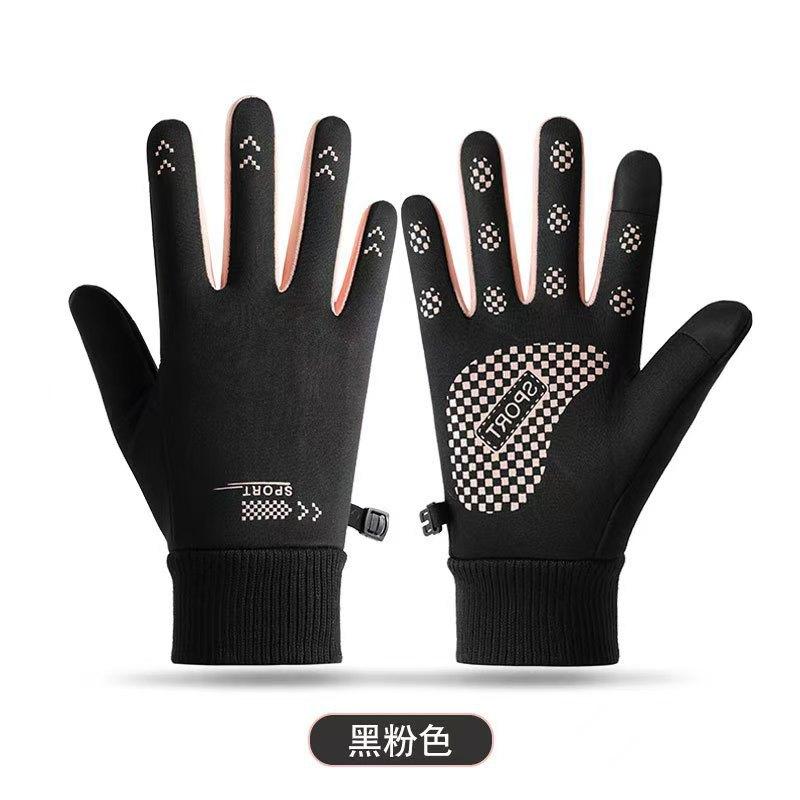 Men and Women Same Style Plush Warm Gloves for Winter Cold and Windproof Outdoor Sports Anti Slip Touch Screen Riding Gloves