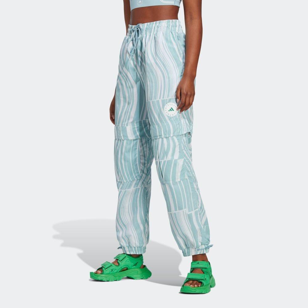 adidas Gestreifte Logo-Print Kordelzug Jogginghose Damen Unterteile Blau HT1103