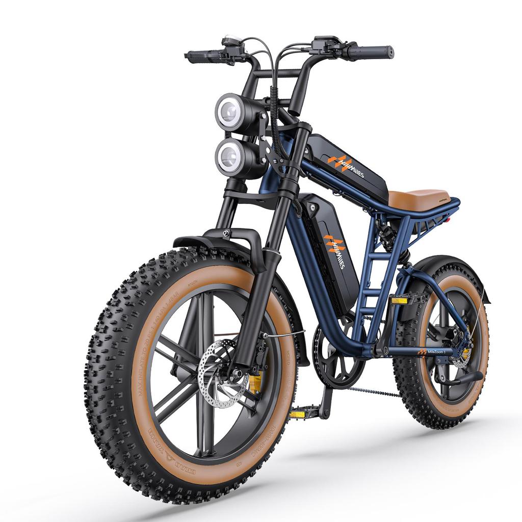 HillMiles MileZoom 1 Electric Bike for Adult 250W Motor, 52V 15.6Ah Dual Battery, 20*4.0 Inch Tire
