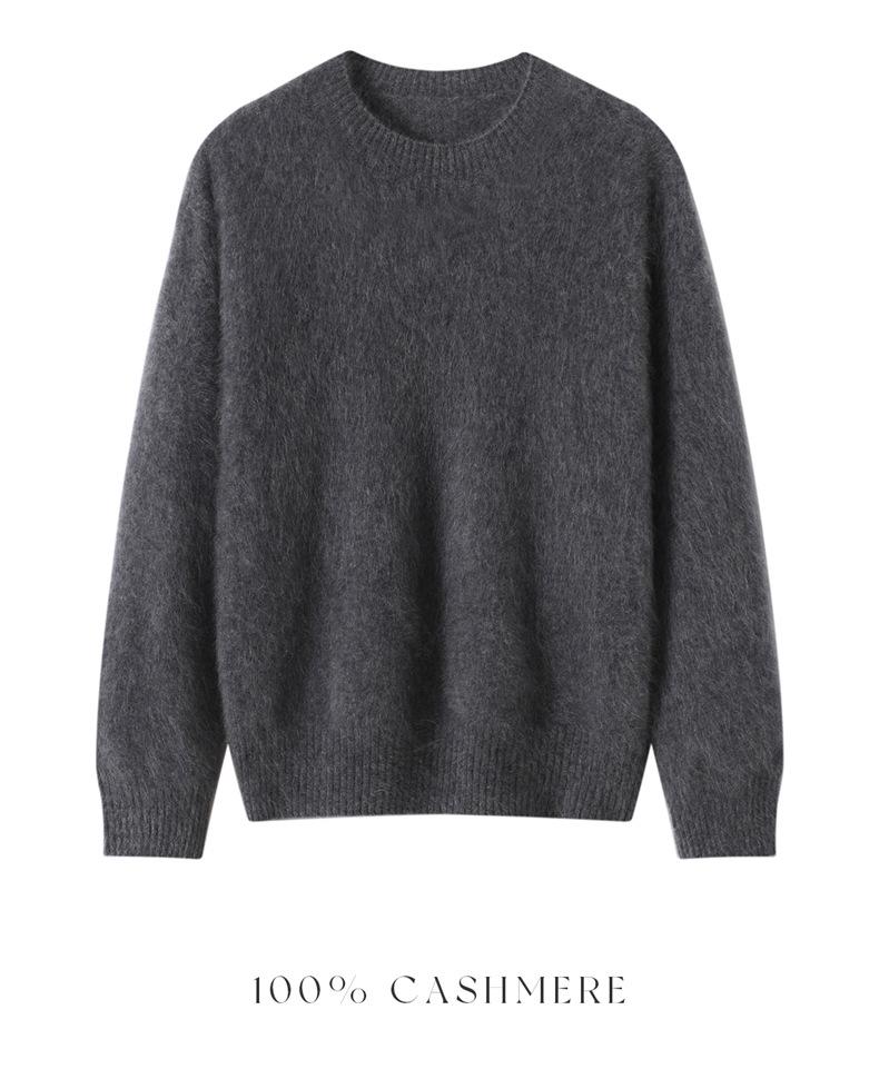 Women's Cashmere Long Sleeve Round Neck Sweater - Solid Candy Colors for Autumn/Winter