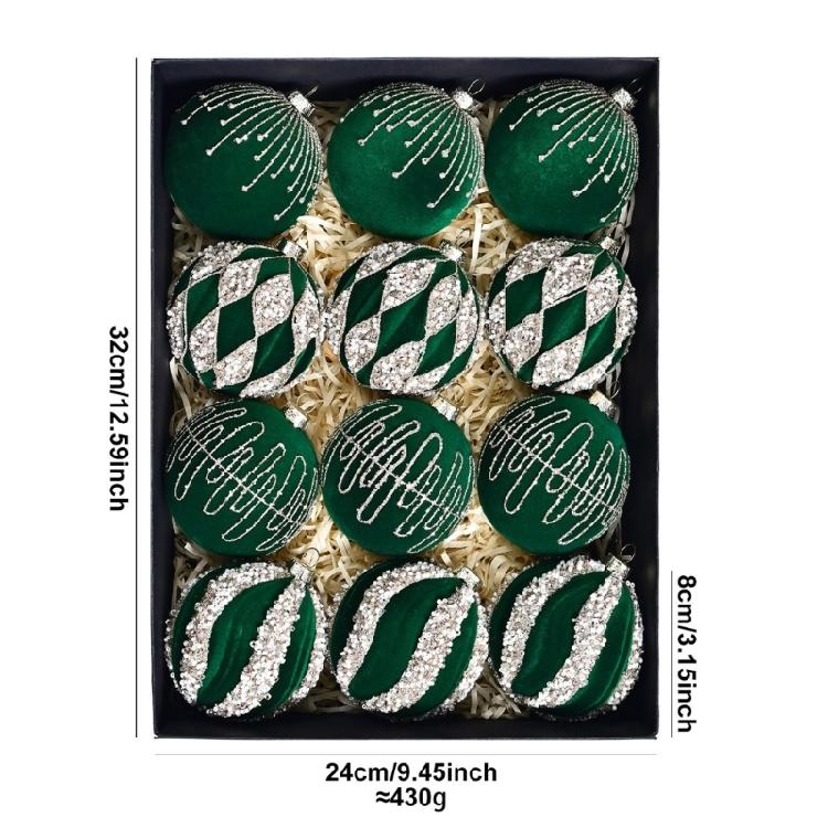 12 Pcs Glittering Christmas Ornament Ball Christmas Ball Decorative Ball for Holiday Wedding Party Decoration