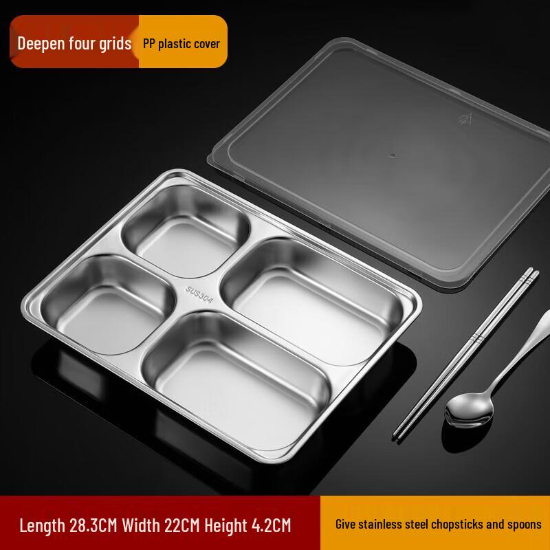 

Stainless Steel Divided Lunch Tray for Students and Kids