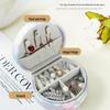 Colorful Round Semi-Circular Portable Jewelry Storage Box for Rings, Necklaces, and Earrings