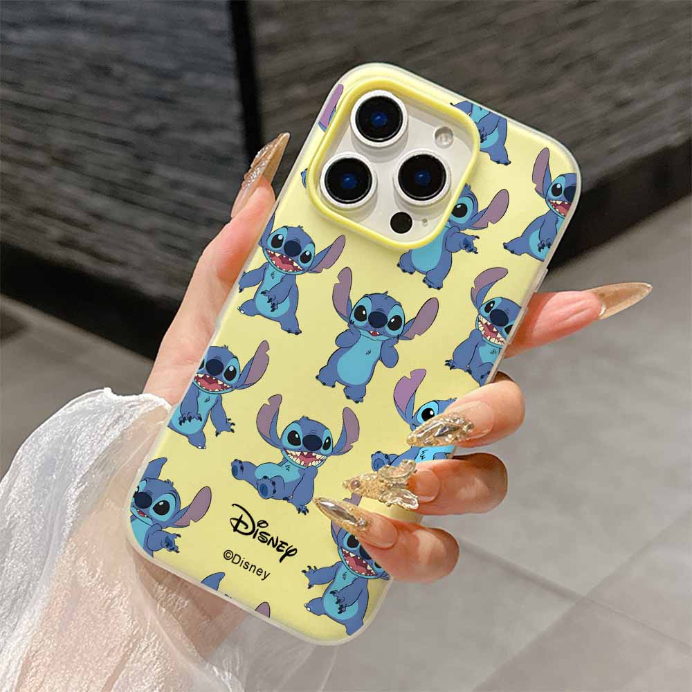 Urocze Kreskówkowe Etui Stitch Modne Etui Na Telefon Dla iPhone 17 AIR 16 15 14 13 12 11 Pro Max Plus Matowe Etui z Wrażeniem Skóry
