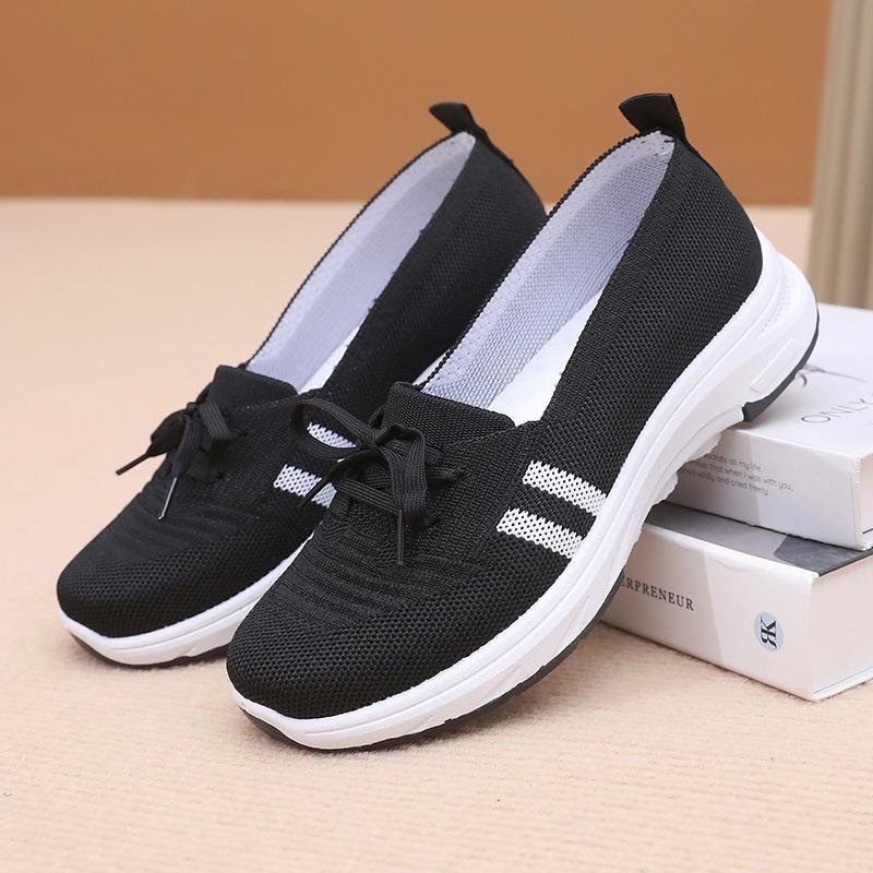 Spring and Autumn Women's New Foot Comfortable Soft Sole Walking Shoes Casual Fashion Sports Women's Shoes Middle-aged and Elderly Flat Shoes