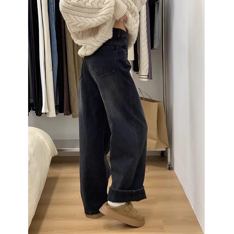 2025 Spring Women's Plus Size Loose Wide-Leg Retro Jeans