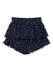 Eogeulliswedou Ruffle Flower Skirt Pants (Navy)