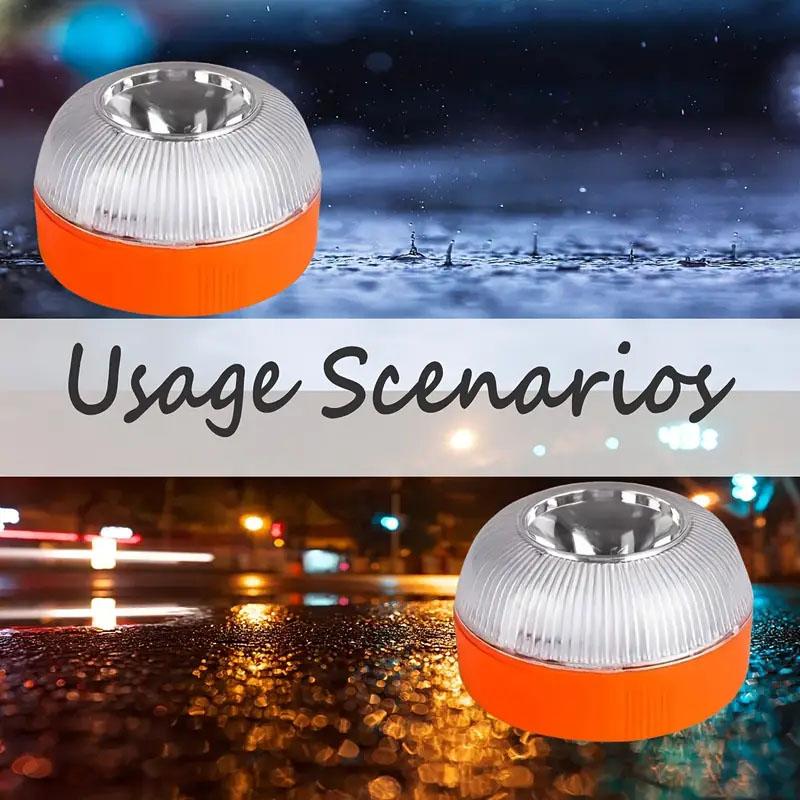 1/2PC Led Car Emergency Light V16 Flashing Light Magnetic Induction Road Accident Light Portable Strobe Warning Light