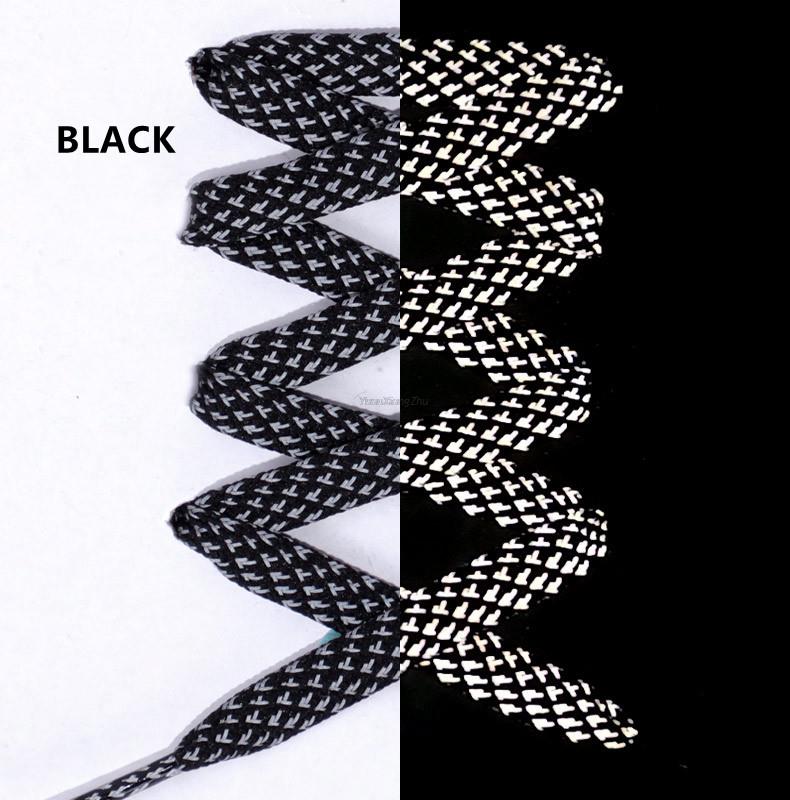 1 para odblaskowych sznurowadeł płaskie sznurowadła do sneakersów kolorowe odblaskowe sznurowadła świetlne sznurowadła 100/120/140/160CM sznurki