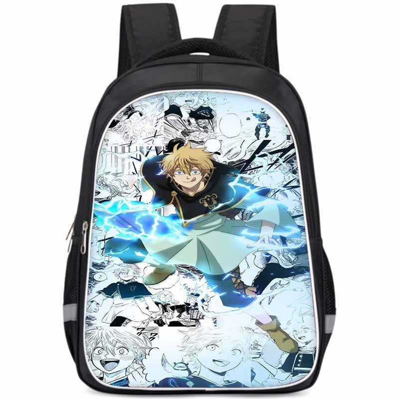 Černý čtyřlístek Velkokapacitní lehký školní batoh pro děti chlapce a dívky Oxfordová látka