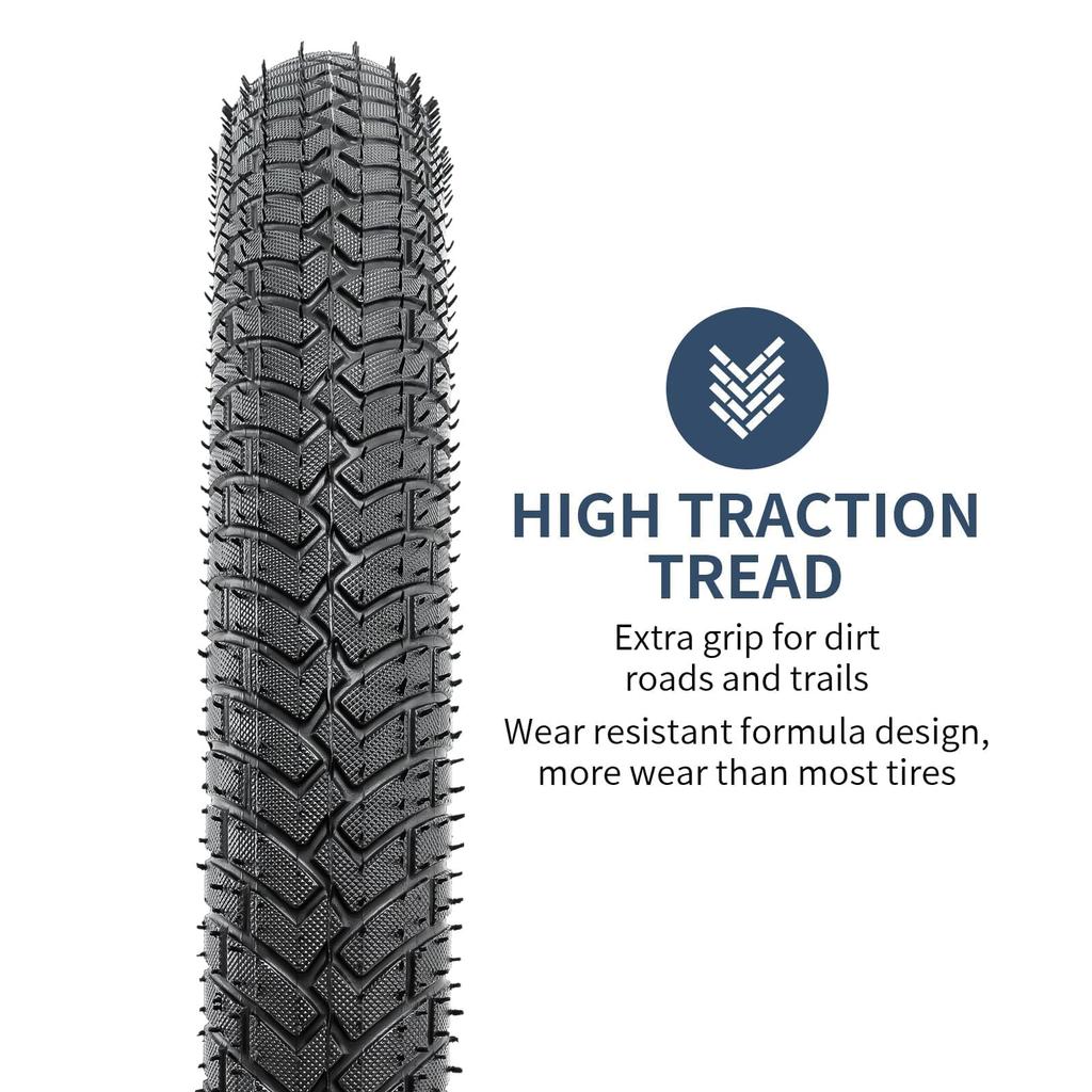 YunSCM Set of 2 16x1.95 Tires, 16x1.95 53-305 Bicycle Tires + 16x1.75/2.125 Tubes with 32mm Schrader Valves, for 16-inch 1.95 Mountain Bikes, Y-1199