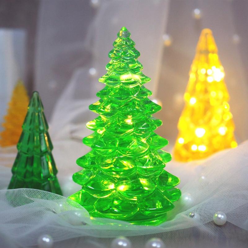 3D Christmas Tree Silicone Resin Mold DIY Jewelry Light Holder Epoxy Resin Mold DIY Handmade Crafts Candle Holder Decor