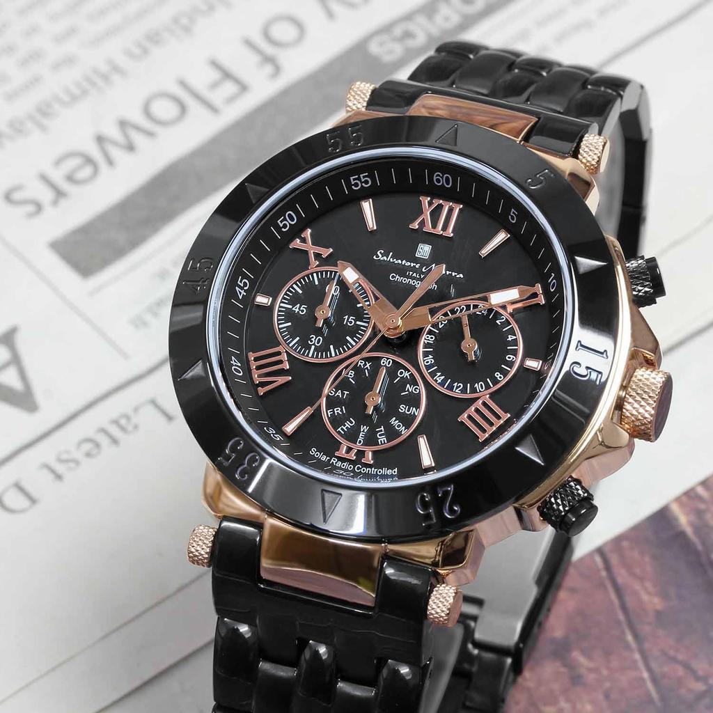 Watch Radio Solar Chronograph Limited Model Italian Brand Analog Display published in [Salvatore Mara] Men's [Model magazine] [Product]