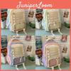 Casual Backpack With Padded Shoulder Straps And Bright Color Blocks For School