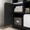Multifunctional Bookshelf with Open Storage, Doors and Drawers, Black-White, Modern Style, Storage Cabinet for Bedroom and Living Room