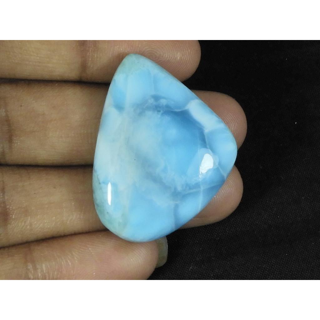 25X32X7MM Natural Blue Larimar Fancy Shape Cabochon Loose Gemstone 45Cts. LR-68