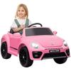 Electric Kids' Vehicle, VW Beetle, 3-5 Km/h, with Remote Control & Music, Pink