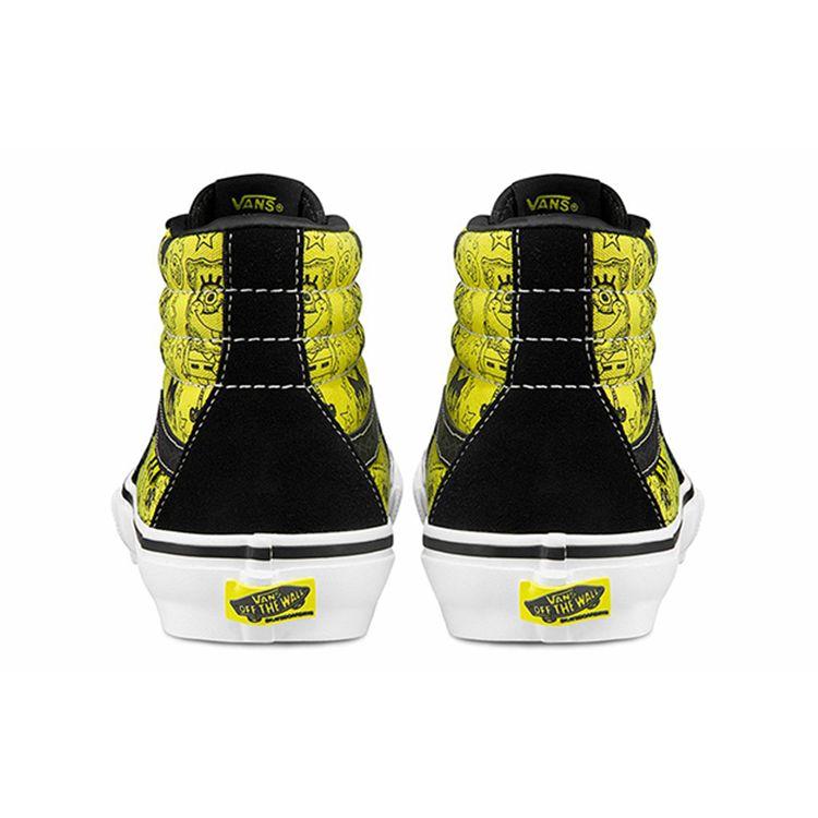 Mike Gigliotti x Bob Esponja x Vans Skate Sk8-Hi Zapatillas Unisex Negro Amarillo VN0A5FCCZAU