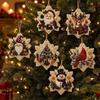 6Pcs Wooden Base Wooden Christmas Ornaments Set Xmas Tree DIY Craft Kit  Christmas Party
