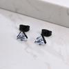 AAA CZ Stone Stud Earrings for Men Boys,Small Triangle Metal Earrings with Stainless Steel Butterfly Buckle,Casual Jewelry Gifts