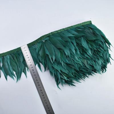 1 Metro Adornos de Plumas de Ganso Deshilachadas Verde Oscuro Plumas de Faisán Blanco para Manualidades Cinta con Flecos Decoración de Plumas de Boda