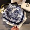 French light luxury chain small square scarf simulation silk printing silk scarf headscarf women's spring and summer scarf temperament scarf scarf new