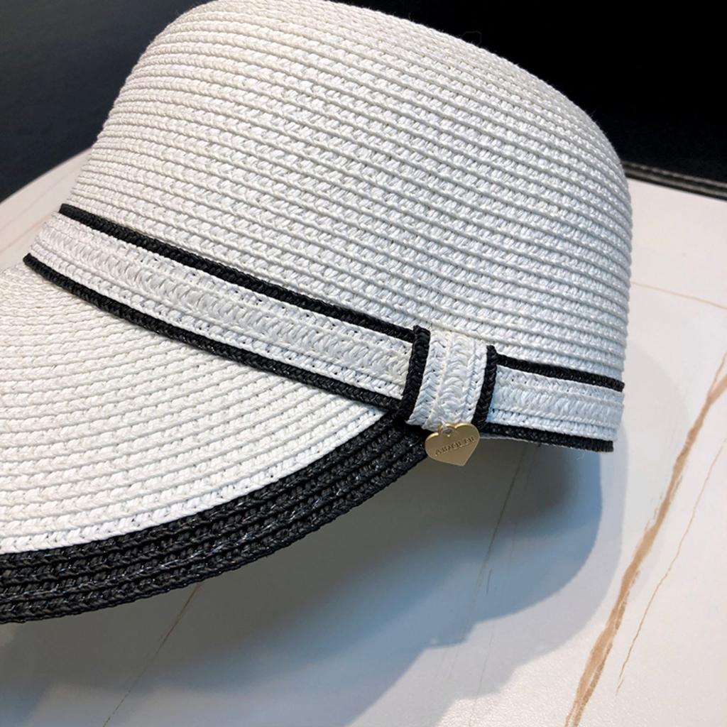 Women's Fashion Summer Sun Hat, Classic Solid Color, Casual Straw Cap, Outdoor Travel Beach Hat